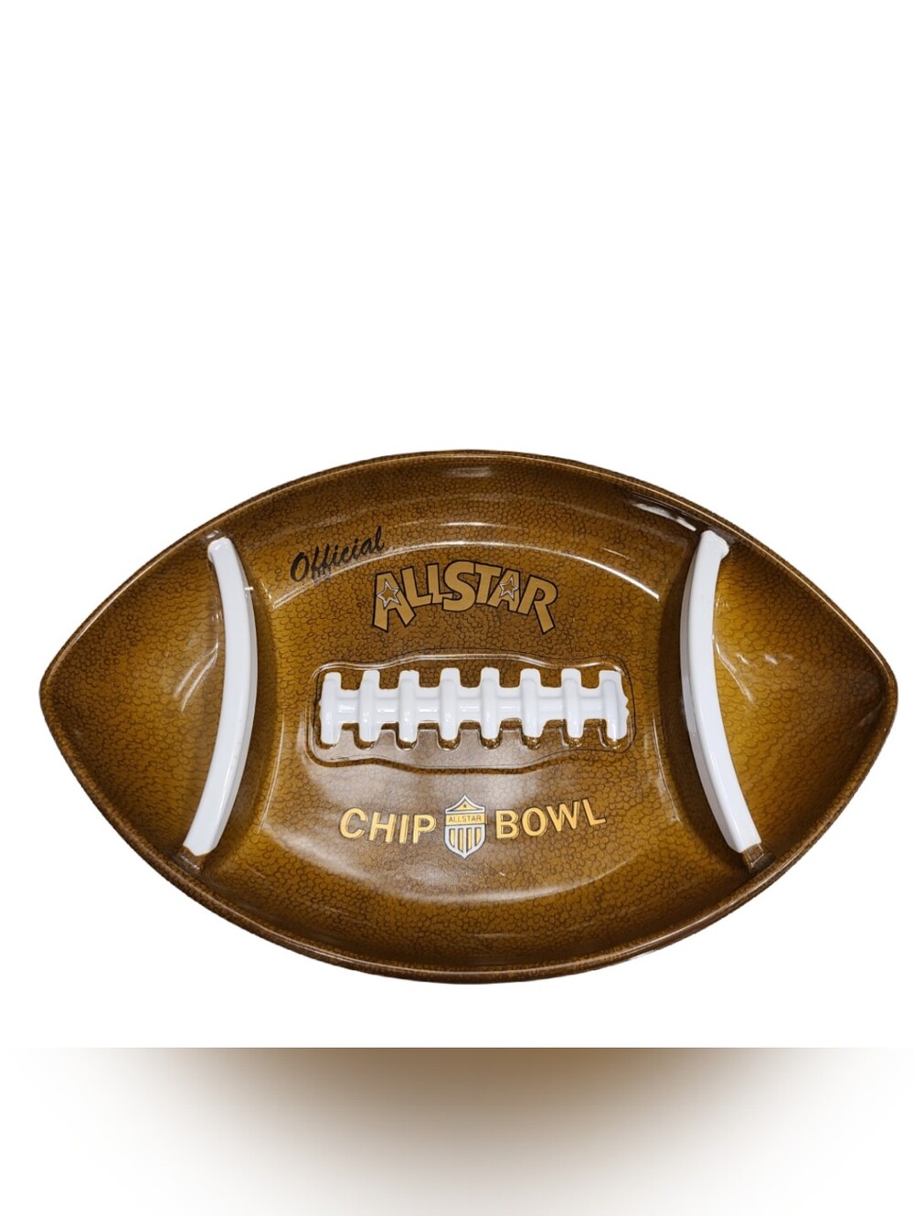 Vintage Ullman Co. All Star Plastic Football Chip Dip Bowl Platter Serving Tray